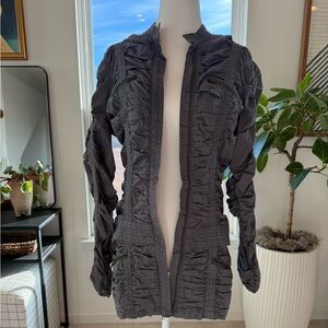 Like New Lightweight Ruched Grey Jacket.